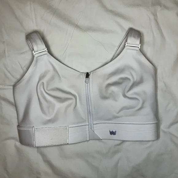SHEFIT Flex White Zip Adjustable Sports Bra - Picture 1 of 4